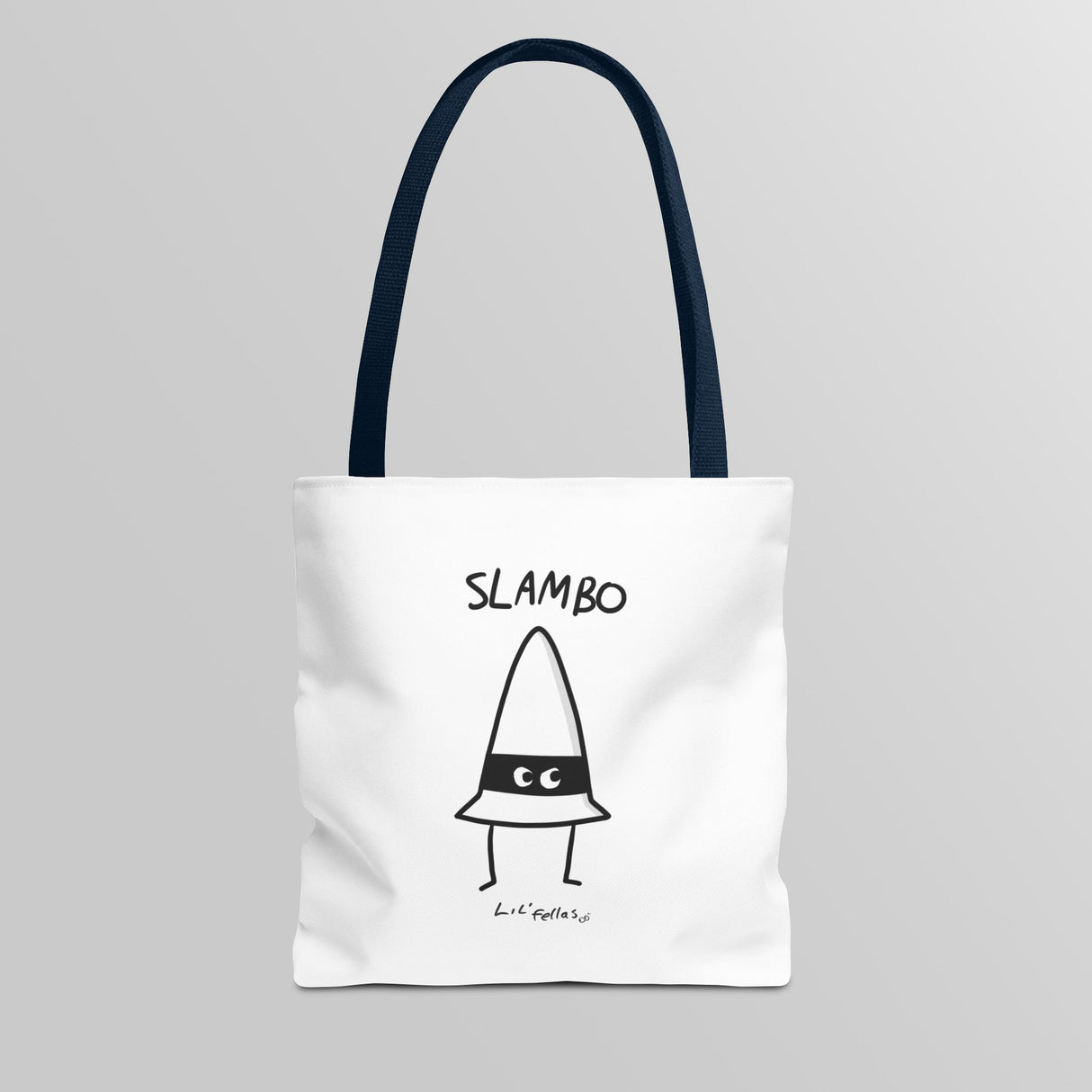 "Slambo" Illustrated White Tote Bag - Lil' Fellas by Ben Mills