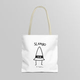 "Slambo" Illustrated White Tote Bag - Lil' Fellas by Ben Mills