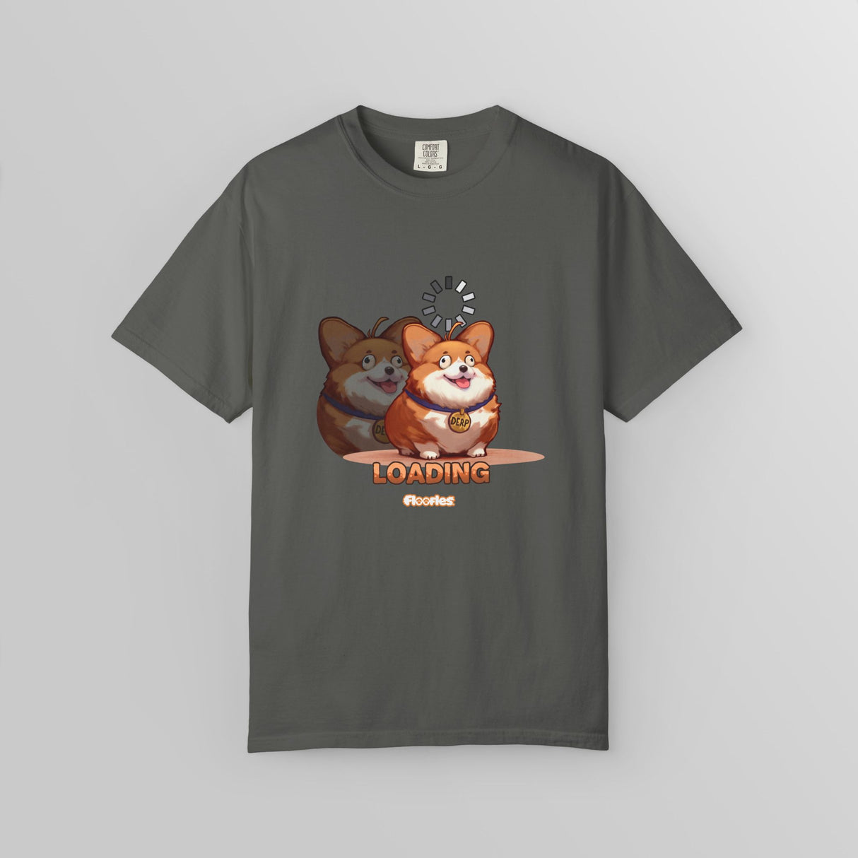 "Loading" Illustrated Ditzy Corgi Unisex T-Shirt - Floofles by Brandon Ellis