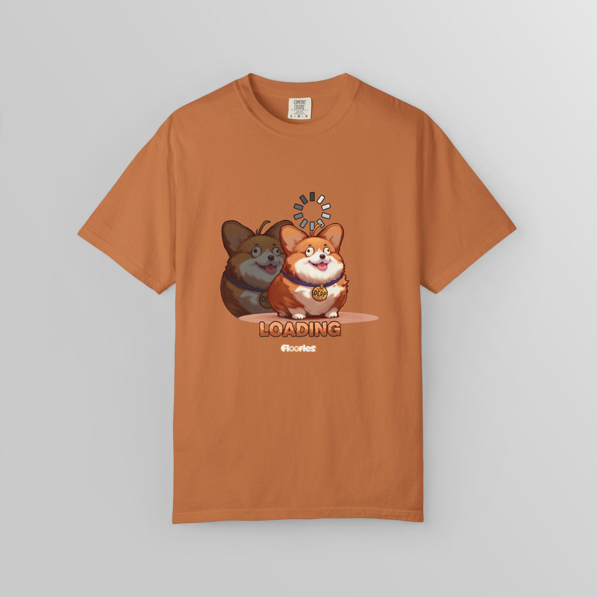 "Loading" Illustrated Ditzy Corgi Unisex T-Shirt - Floofles by Brandon Ellis