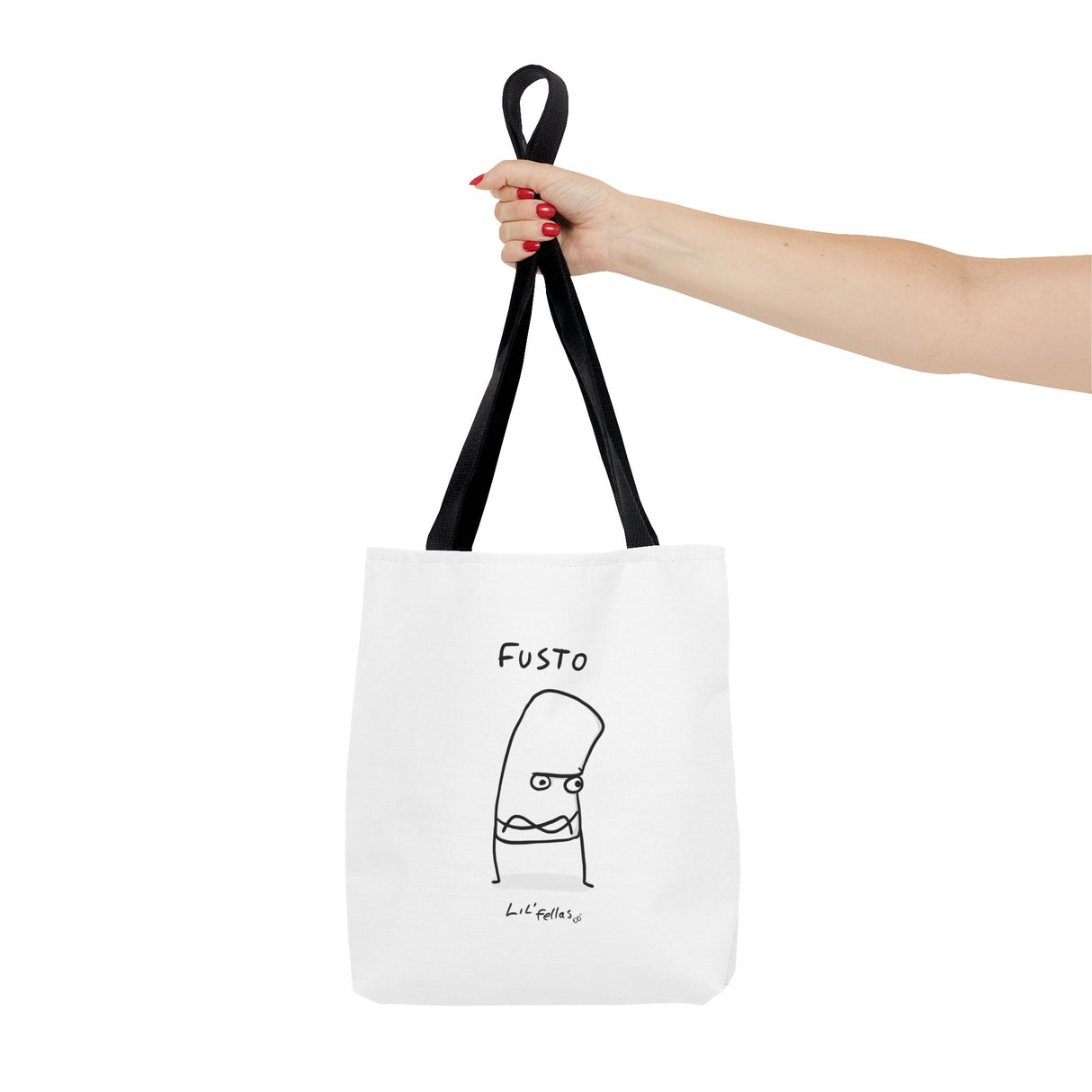 "Fusto" Illustration White Tote Bag - Lil' Fellas by Ben Mills