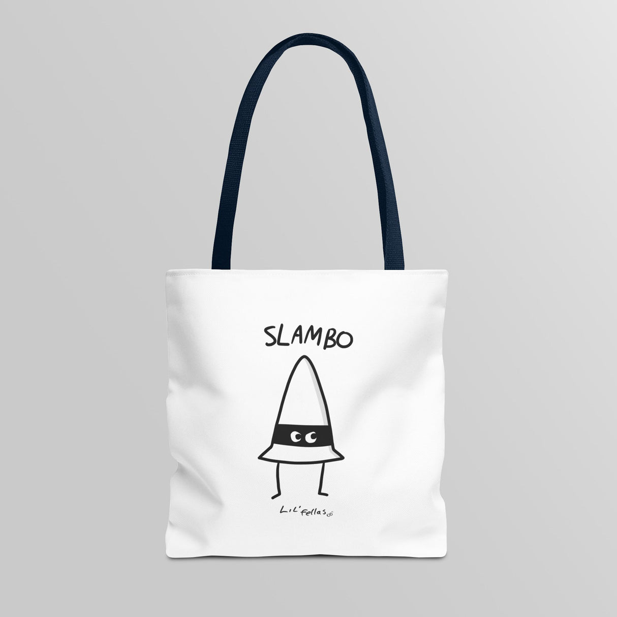 "Slambo" Illustrated White Tote Bag - Lil' Fellas by Ben Mills