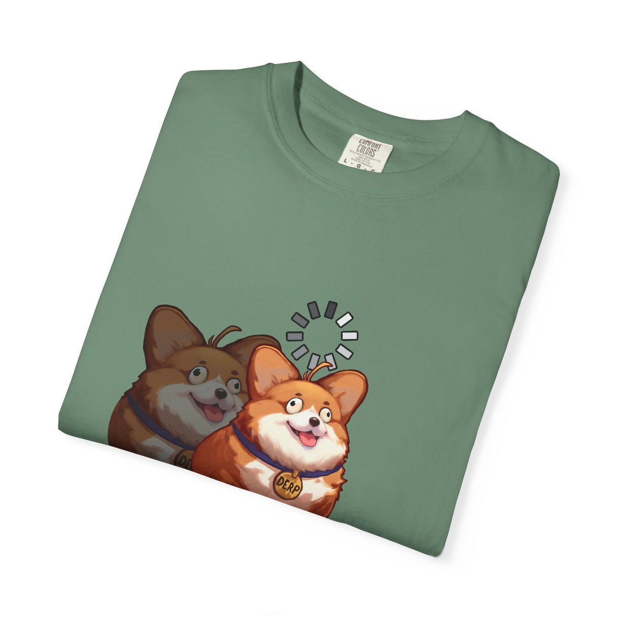 "Loading" Illustrated Ditzy Corgi Unisex T-Shirt - Floofles by Brandon Ellis