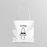 "Slambo" Illustrated White Tote Bag - Lil' Fellas by Ben Mills