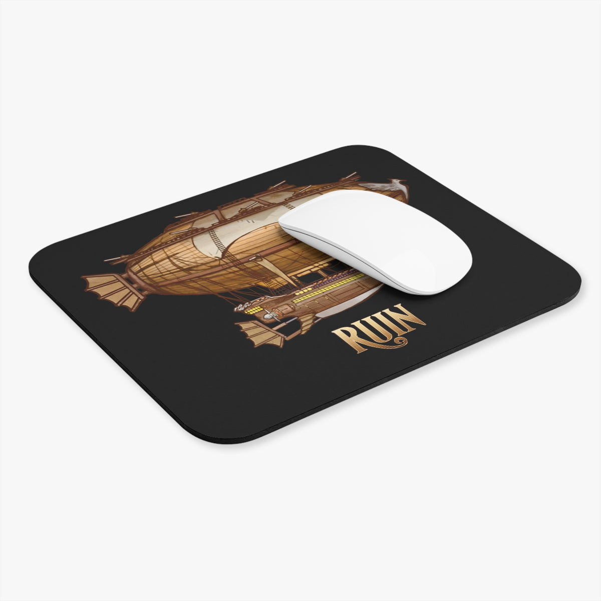 Steampunk Airship Mouse Pad | Gaming Accessory, Office Decor, Unique Gift, Computer Mouse Mat, Desk Organizer