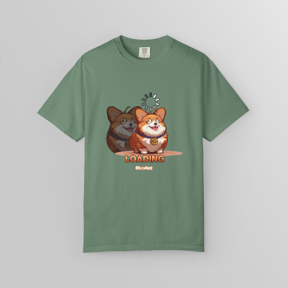 "Loading" Illustrated Ditzy Corgi Unisex T-Shirt - Floofles by Brandon Ellis