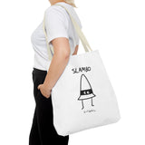 "Slambo" Illustrated White Tote Bag - Lil' Fellas by Ben Mills