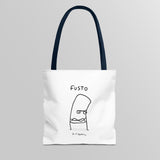 "Fusto" Illustration White Tote Bag - Lil' Fellas by Ben Mills