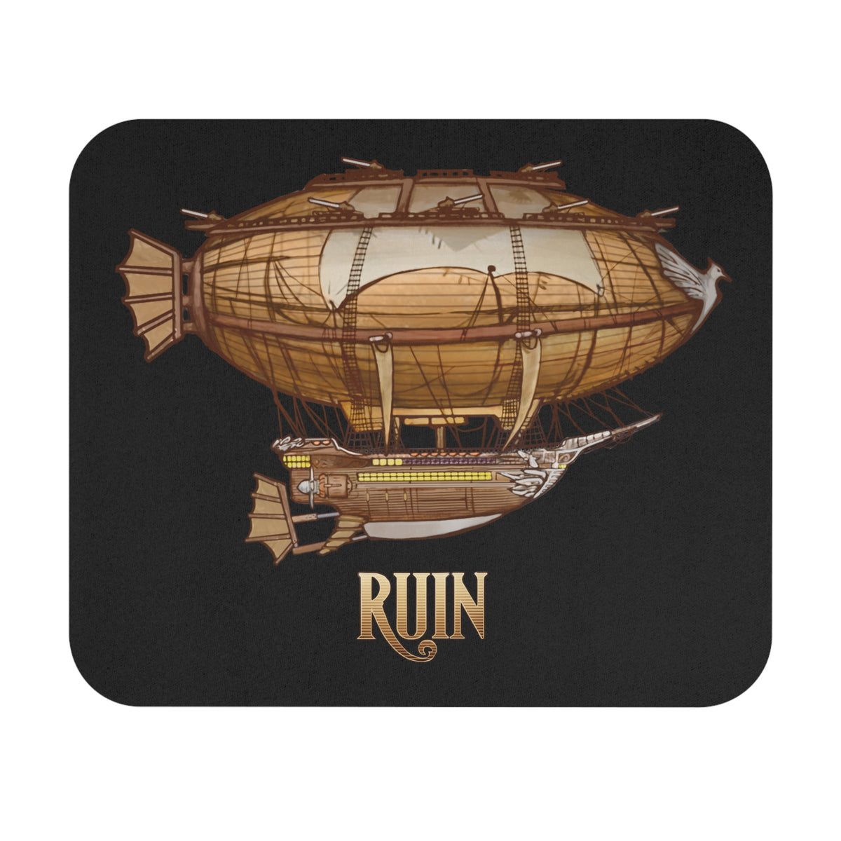 Steampunk Airship Mouse Pad | Gaming Accessory, Office Decor, Unique Gift, Computer Mouse Mat, Desk Organizer
