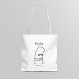 "Fusto" Illustration White Tote Bag - Lil' Fellas by Ben Mills