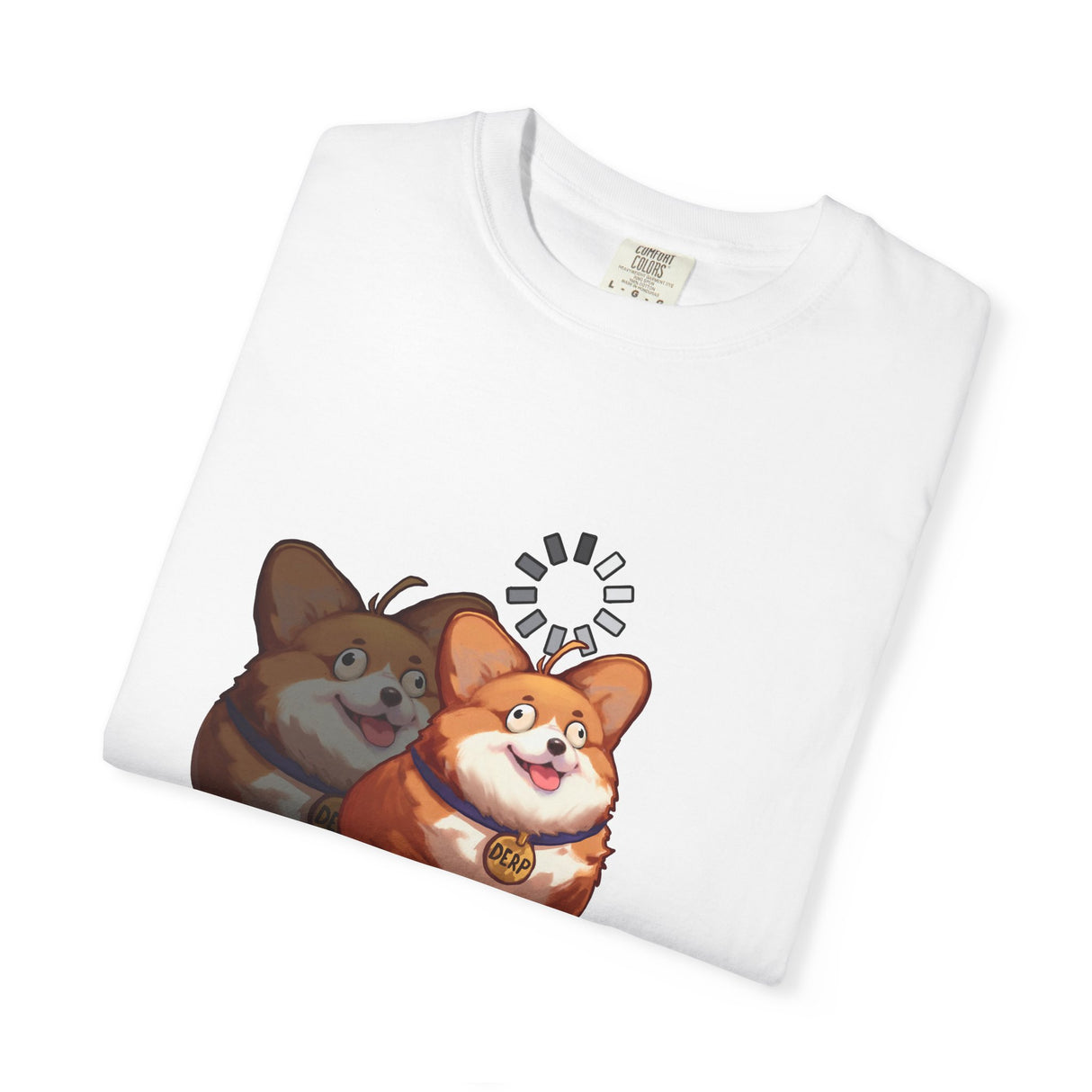 "Loading" Illustrated Ditzy Corgi Unisex T-Shirt - Floofles by Brandon Ellis