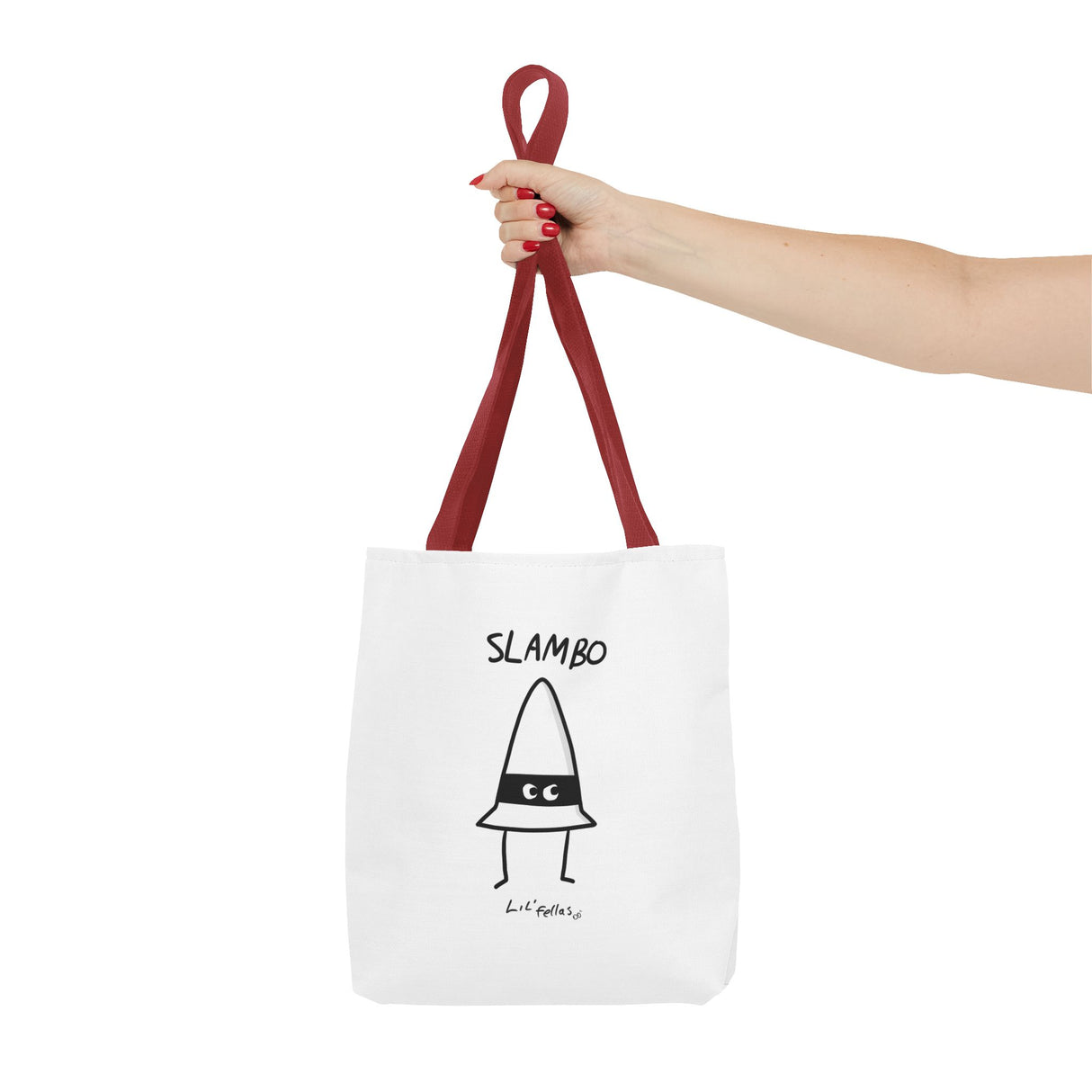"Slambo" Illustrated White Tote Bag - Lil' Fellas by Ben Mills