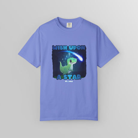 "Wish Upon A Star" Illustrated Cute Dinosaur Unisex T-Shirt - Floofles by Brandon Ellis