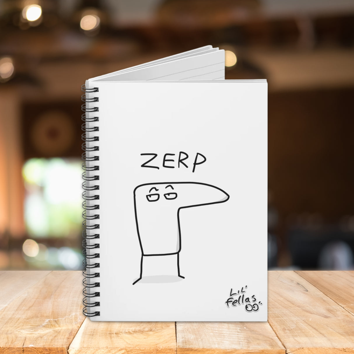 "Zerp" Illustrated White Lined Spiral Notebook - Lil' Fellas by Ben Mills