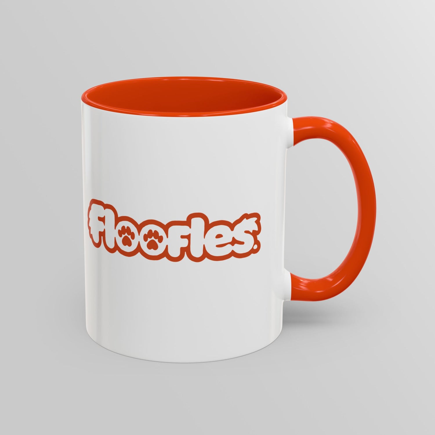 “Books, Because People Suck” Bunny Orange Accent Mug – Floofles by Brandon Ellis