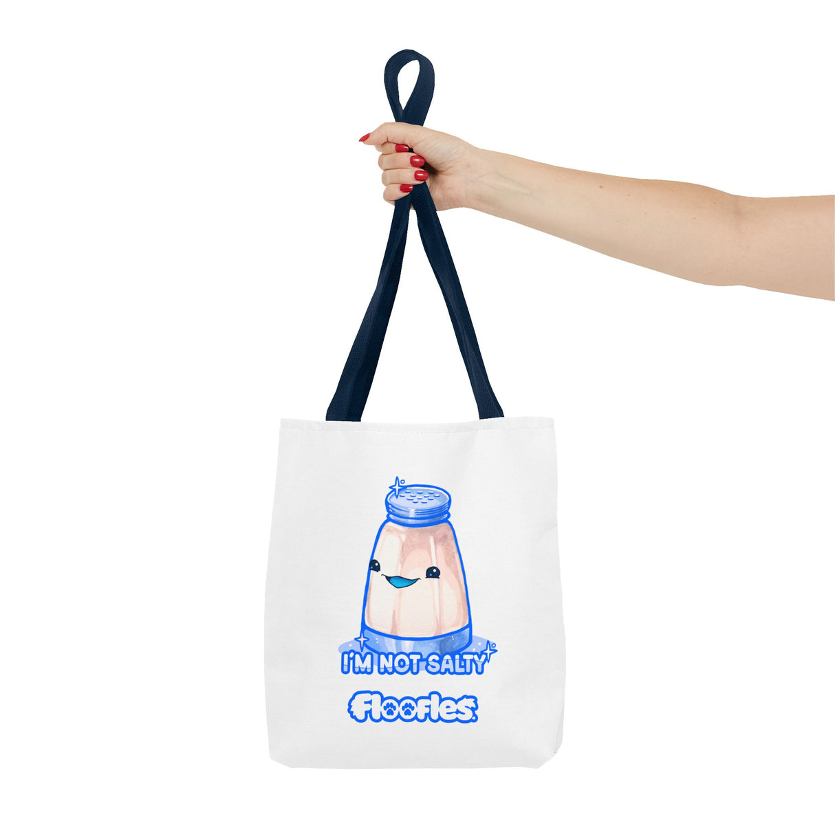 "I'm Not Salty" Cheeky Salt Shaker White Tote Bag - Floofles by Brandon Ellis