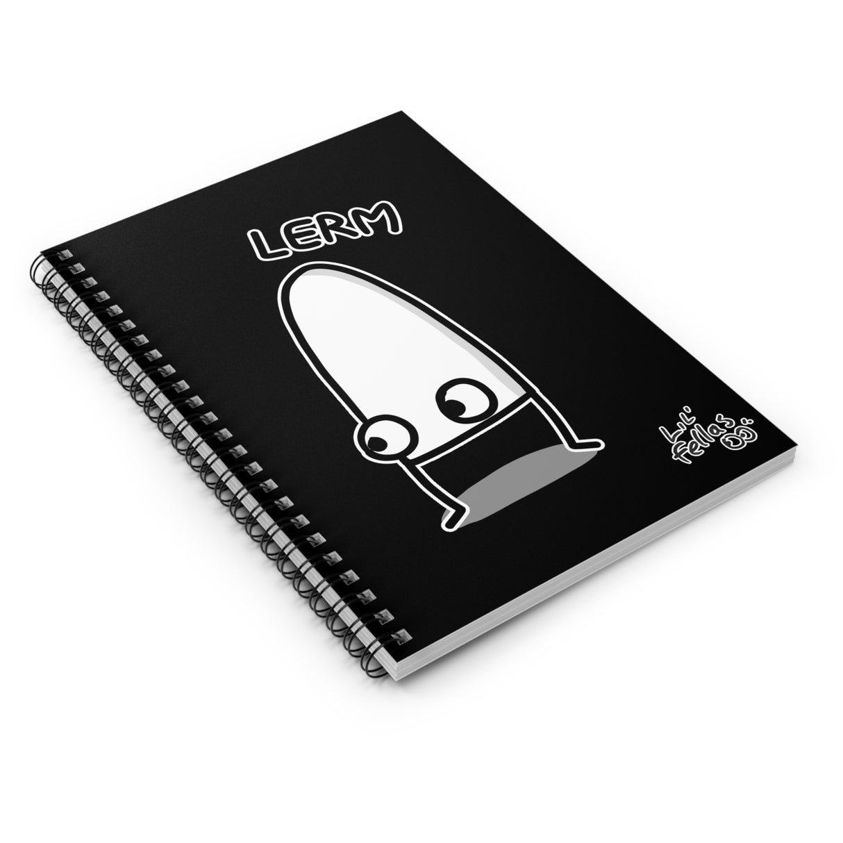 "Lerm" Illustrated Black Lined Spiral Notebook - Lil' Fellas by Ben Mills
