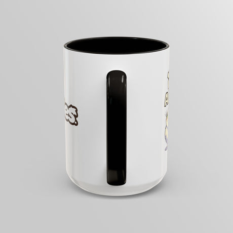 “I Have Arrived” Majestic Cat Black Accent Mug – Floofles by Brandon Ellis