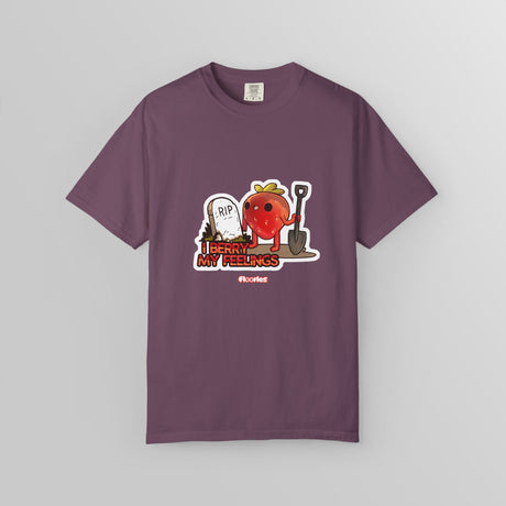 "I Berry My Feelings" Illustrated Shady Strawberry Unisex T-Shirt - Floofles by Brandon Ellis