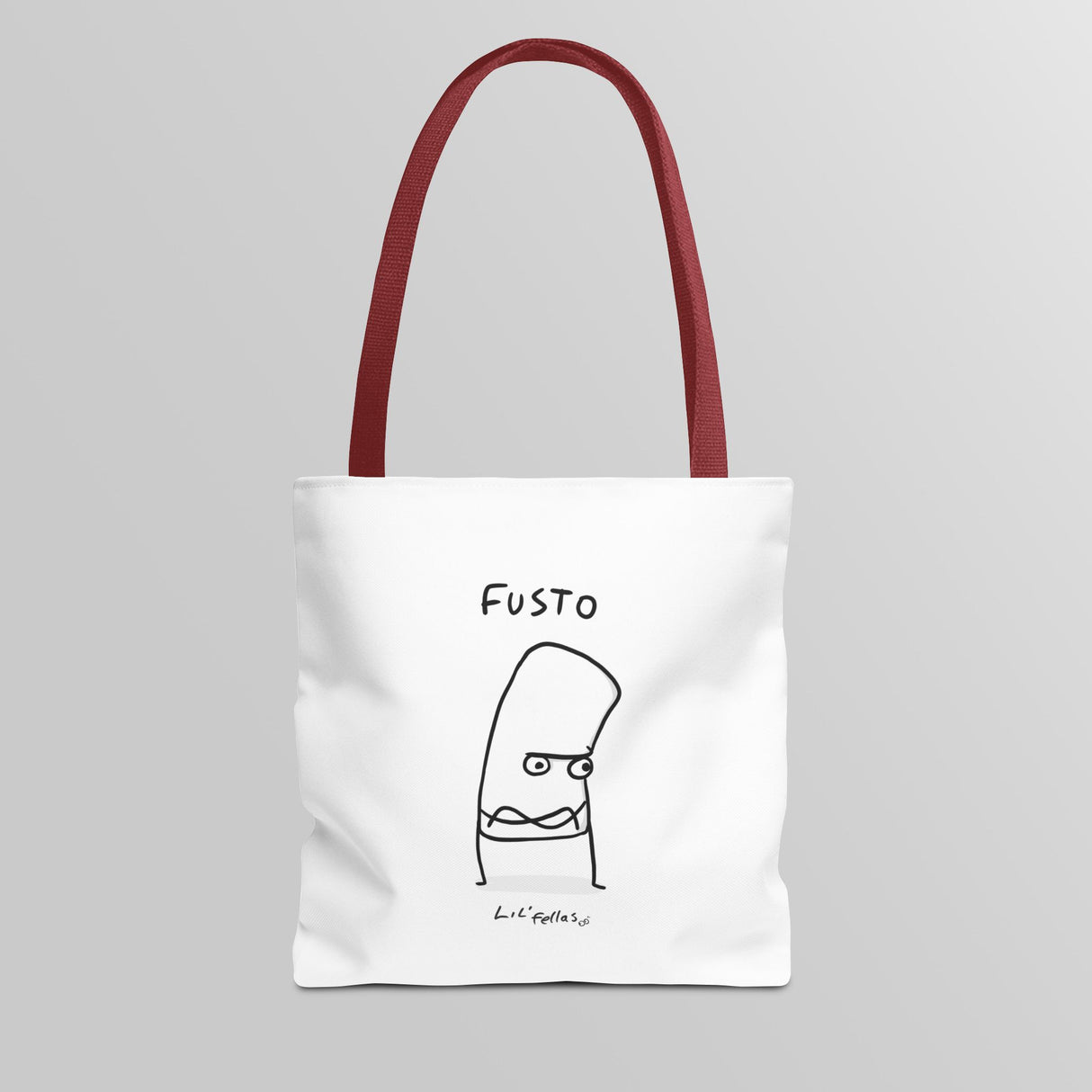 "Fusto" Illustration White Tote Bag - Lil' Fellas by Ben Mills