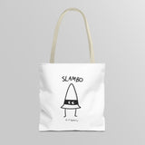 "Slambo" Illustrated White Tote Bag - Lil' Fellas by Ben Mills