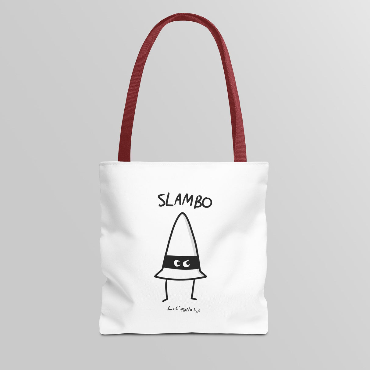 "Slambo" Illustrated White Tote Bag - Lil' Fellas by Ben Mills