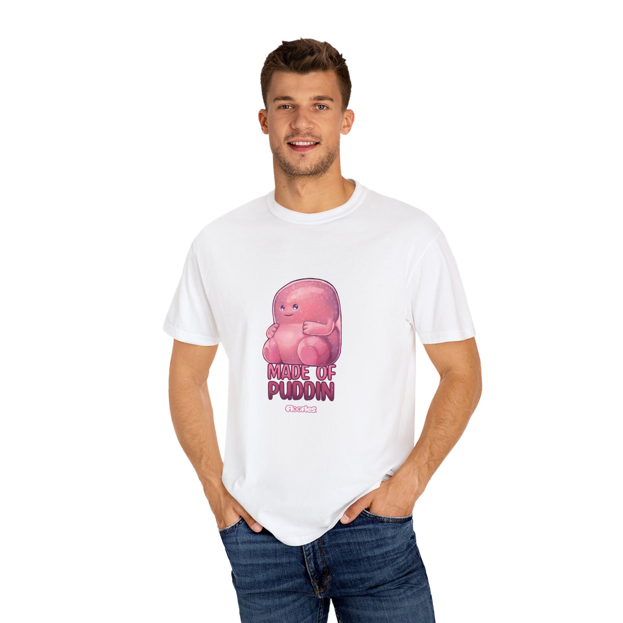 "Made Of Puddin'" Illustrated Cute Unisex T-Shirt - Floofles by Brandon Ellis