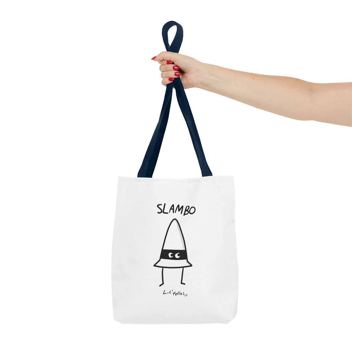 "Slambo" Illustrated White Tote Bag - Lil' Fellas by Ben Mills