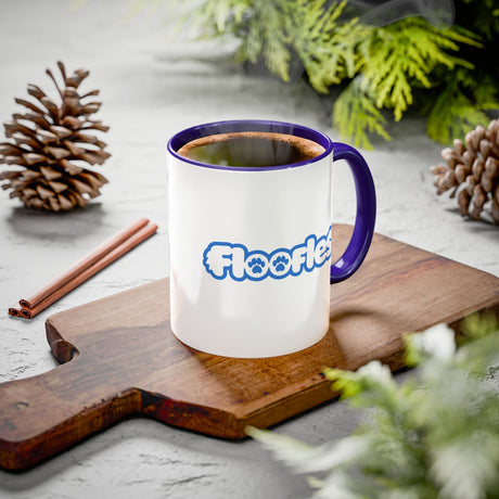 “Evil Inside” Mischievous Cat Blue Accent Mug – Floofles by Brandon Ellis