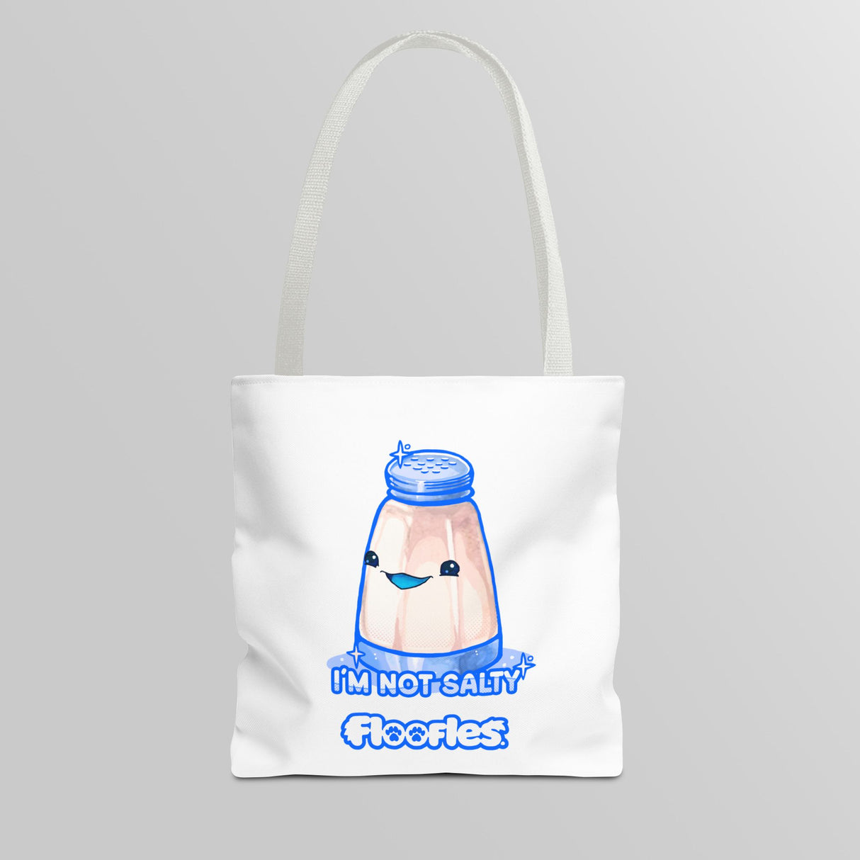 "I'm Not Salty" Cheeky Salt Shaker White Tote Bag - Floofles by Brandon Ellis