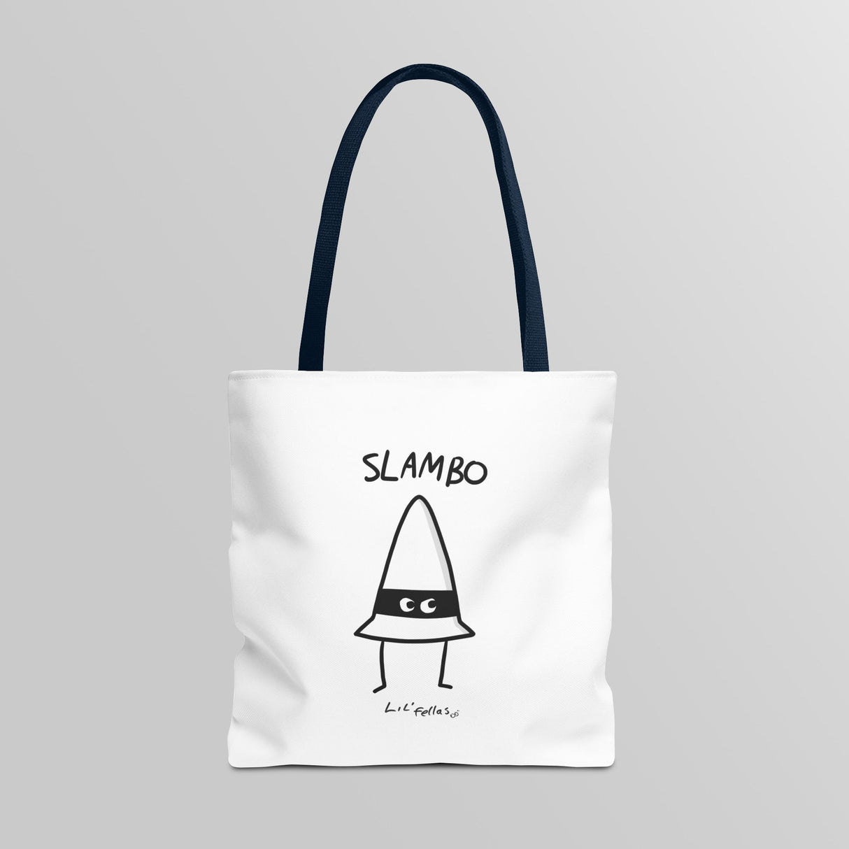 "Slambo" Illustrated White Tote Bag - Lil' Fellas by Ben Mills
