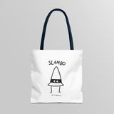 "Slambo" Illustrated White Tote Bag - Lil' Fellas by Ben Mills