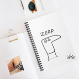 "Zerp" Illustrated White Lined Spiral Notebook - Lil' Fellas by Ben Mills