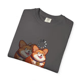 "Loading" Illustrated Ditzy Corgi Unisex T-Shirt - Floofles by Brandon Ellis