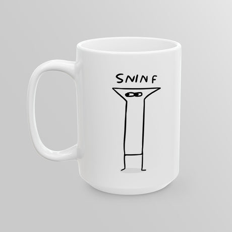 "Sninf" Illustrated White Mug - Lil' Fellas by Ben Mills