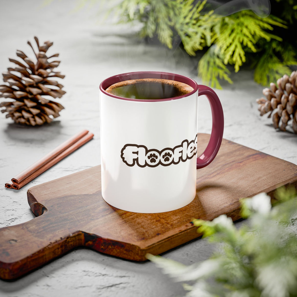 “Pathetic” Judgy Owl Maroon Accent Mug – Floofles by Brandon Ellis