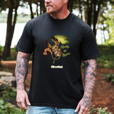 “Hang In There” Illustrated Adorable Woodland Creature Unisex T-Shirt - Floofles by Brandon Ellis