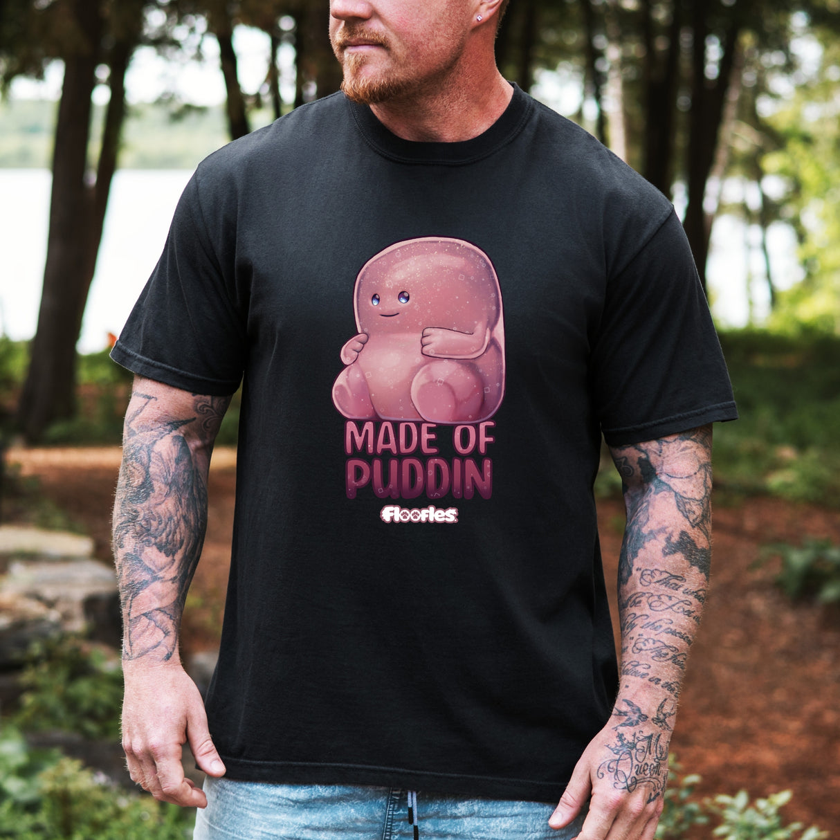 "Made Of Puddin'" Illustrated Cute Unisex T-Shirt - Floofles by Brandon Ellis