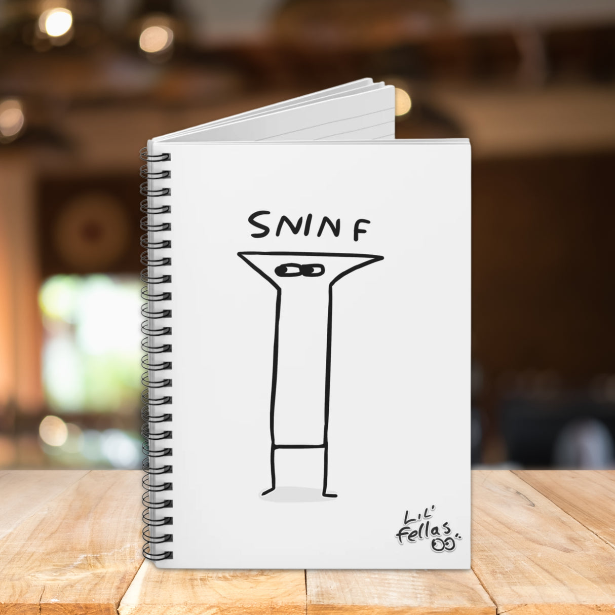 "Sninf" Illustrated White Lined Spiral Notebook - Lil' Fellas by Ben Mills
