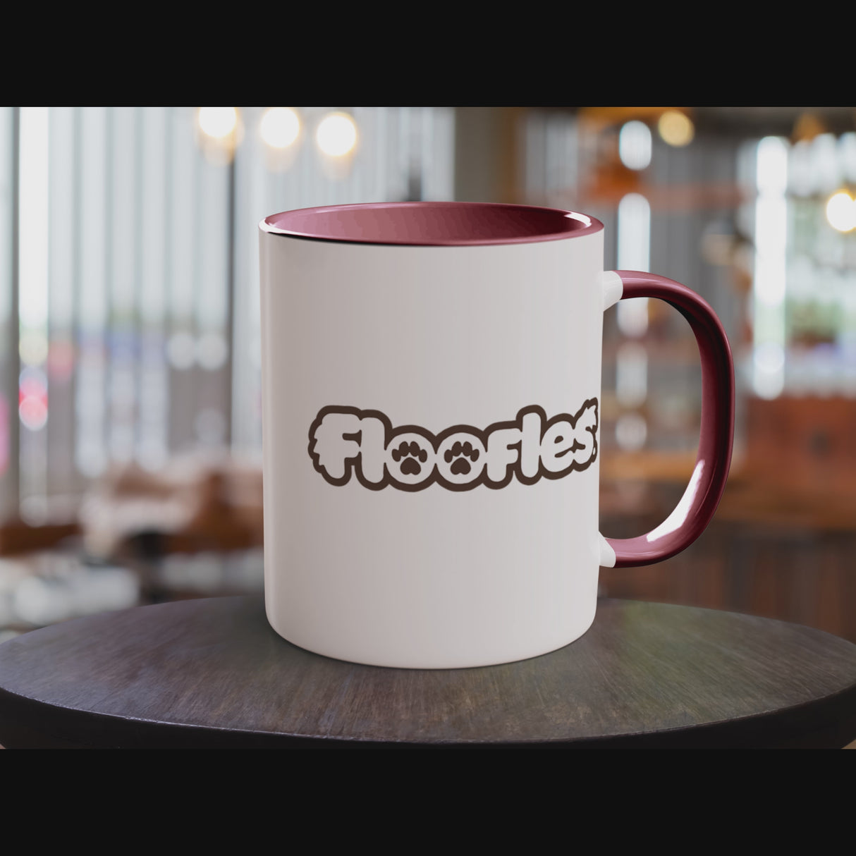 “Pathetic” Judgy Owl Maroon Accent Mug – Floofles by Brandon Ellis